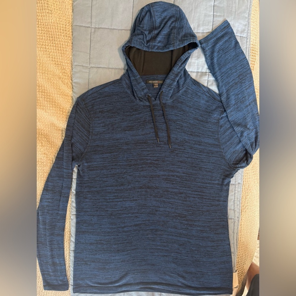 EUC ✌️ John Varvatos USA Hoodie Mens XL Blue Space Dye Lightweight Pullover